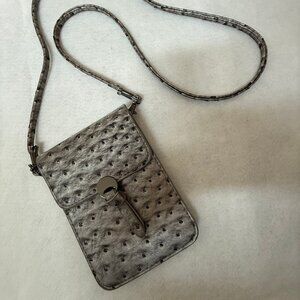 Metallic Grey Compact Cross Body Bag